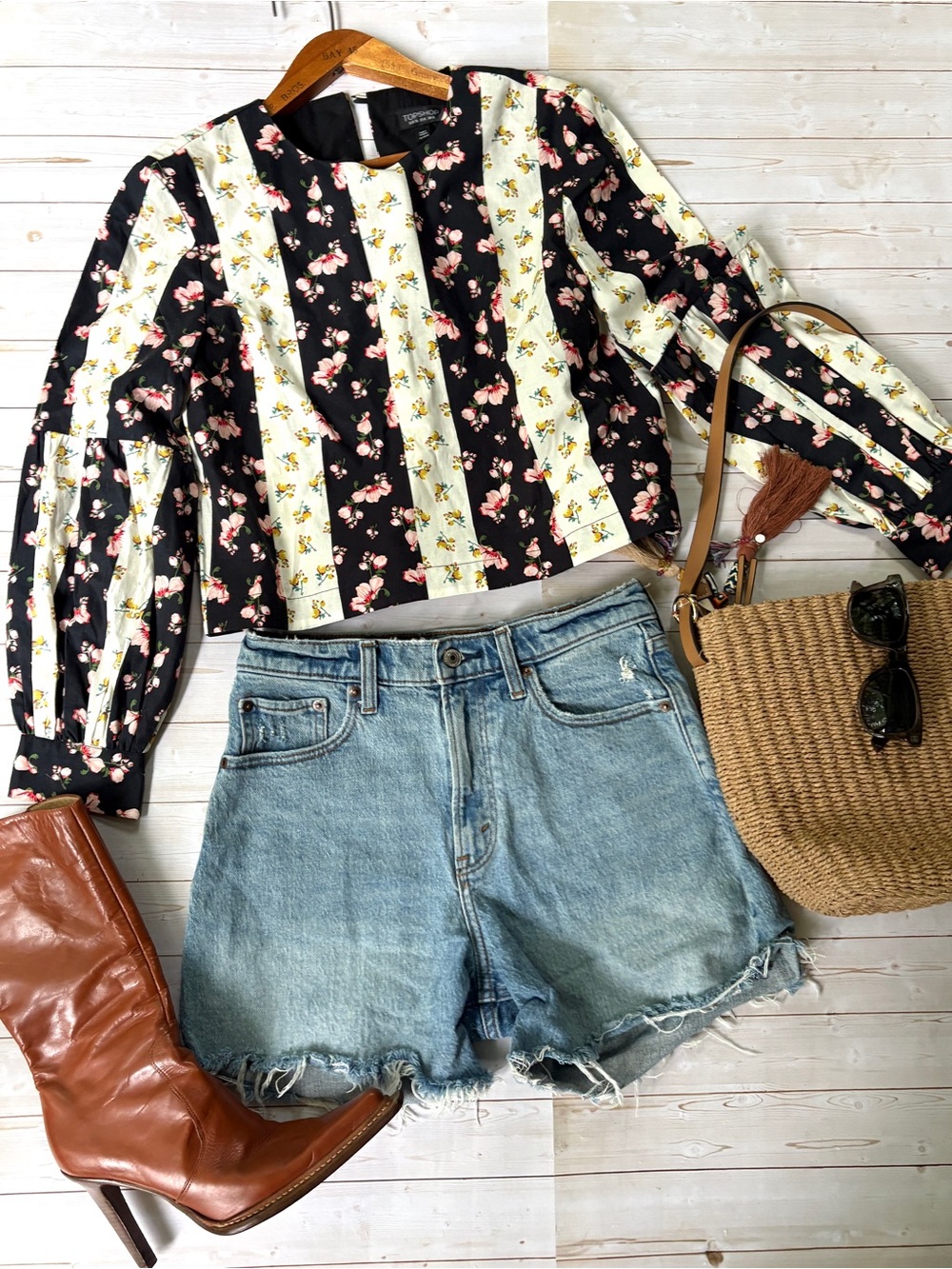 Topshop cotton floral blouse